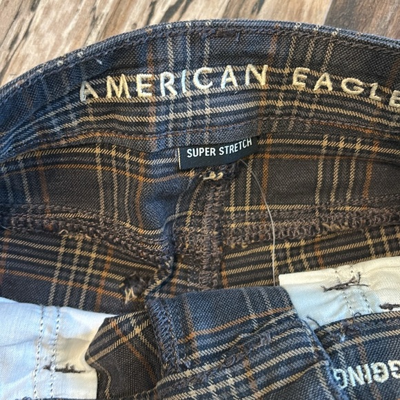 AE grey plaid skinny jeans - Picture 2 of 9